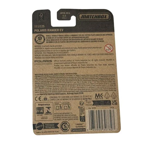 Matchbox Polaris Ranger EV Blue UTV 111/125 Diecast 1:64 NOC - Picture 3 of 3